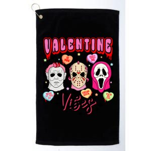 Horror ValentinesRetro Valentine’S Day Valentine Vibes Platinum Collection Golf Towel