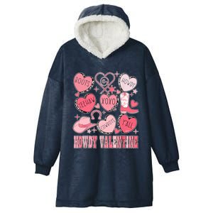 Howdy Valentine Western Valentines Cowgirl Hooded Wearable Blanket