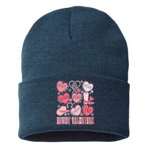 Howdy Valentine Western Valentines Cowgirl Sustainable Knit Beanie