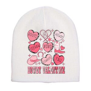 Howdy Valentine Western Valentines Cowgirl Short Acrylic Beanie