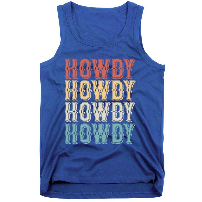 Howdy Vintage Western Cow Rodeo Southern Horse Lover Gift Tank Top