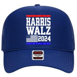 Harris Vp Walz Election Dnc Democrats Presidential Funny Gift High Crown Mesh Back Trucker Hat