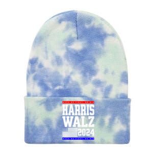 Harris Vp Walz Election Dnc Democrats Presidential Funny Gift Tie Dye 12in Knit Beanie