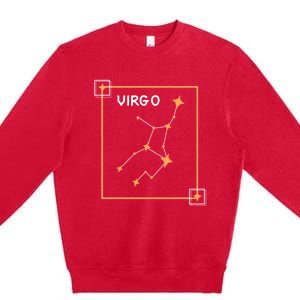 Horoscope Virgo Zodiac Sign Constellation Virgo Cool Gift Premium Crewneck Sweatshirt