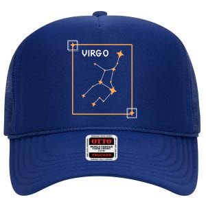 Horoscope Virgo Zodiac Sign Constellation Virgo Cool Gift High Crown Mesh Back Trucker Hat