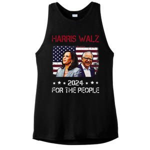 Harris Walz 2024 President American Flag Kamala Harris Waltz Ladies PosiCharge Tri-Blend Wicking Tank