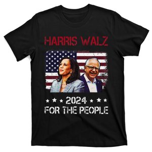 Harris Walz 2024 President American Flag Kamala Harris Waltz T-Shirt