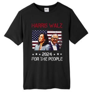 Harris Walz 2024 President American Flag Kamala Harris Waltz Tall Fusion ChromaSoft Performance T-Shirt