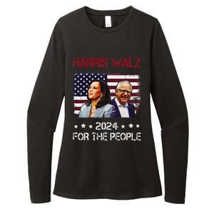 Harris Walz 2024 President American Flag Kamala Harris Waltz Womens CVC Long Sleeve Shirt