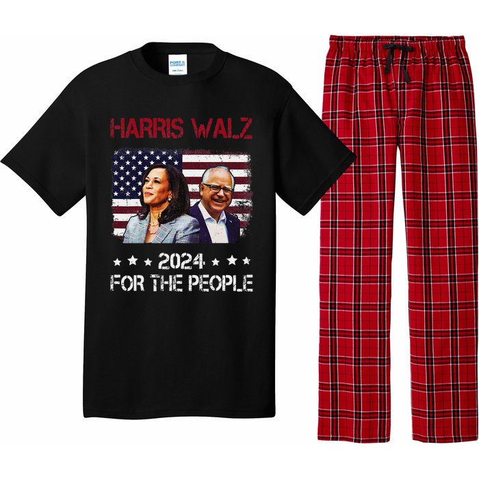 Harris Walz 2024 President American Flag Kamala Harris Waltz Pajama Set