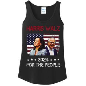 Harris Walz 2024 President American Flag Kamala Harris Waltz Ladies Essential Tank