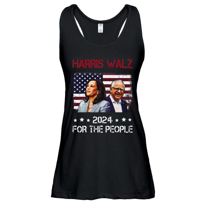 Harris Walz 2024 President American Flag Kamala Harris Waltz Ladies Essential Flowy Tank