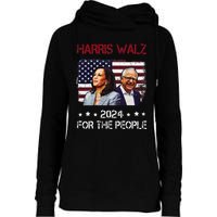 Harris Walz 2024 President American Flag Kamala Harris Waltz Womens Funnel Neck Pullover Hood