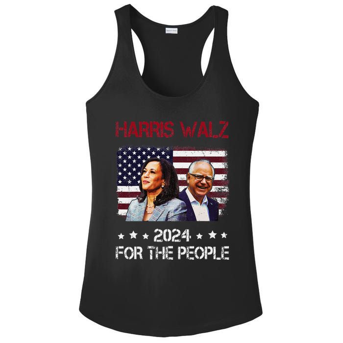 Harris Walz 2024 President American Flag Kamala Harris Waltz Ladies PosiCharge Competitor Racerback Tank