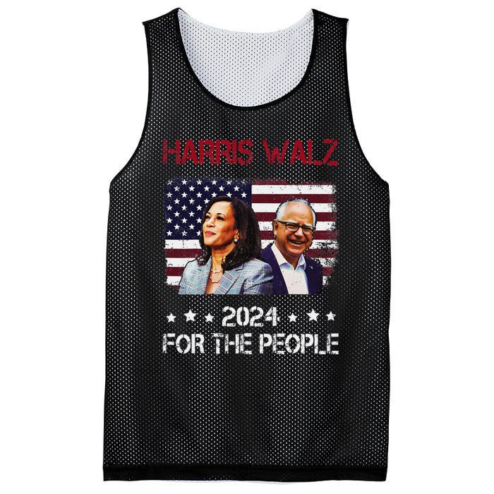 Harris Walz 2024 President American Flag Kamala Harris Waltz Mesh Reversible Basketball Jersey Tank