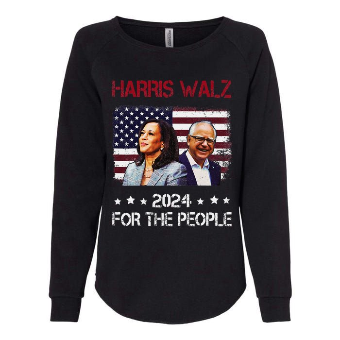 Harris Walz 2024 President American Flag Kamala Harris Waltz Womens California Wash Sweatshirt