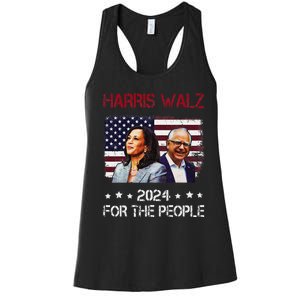 Harris Walz 2024 President American Flag Kamala Harris Waltz Women's Racerback Tank