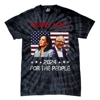 Harris Walz 2024 President American Flag Kamala Harris Waltz Tie-Dye T-Shirt