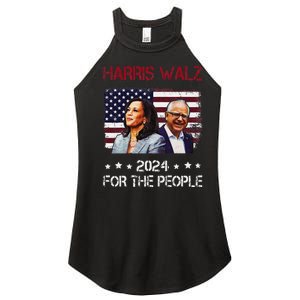 Harris Walz 2024 President American Flag Kamala Harris Waltz Women's Perfect Tri Rocker Tank