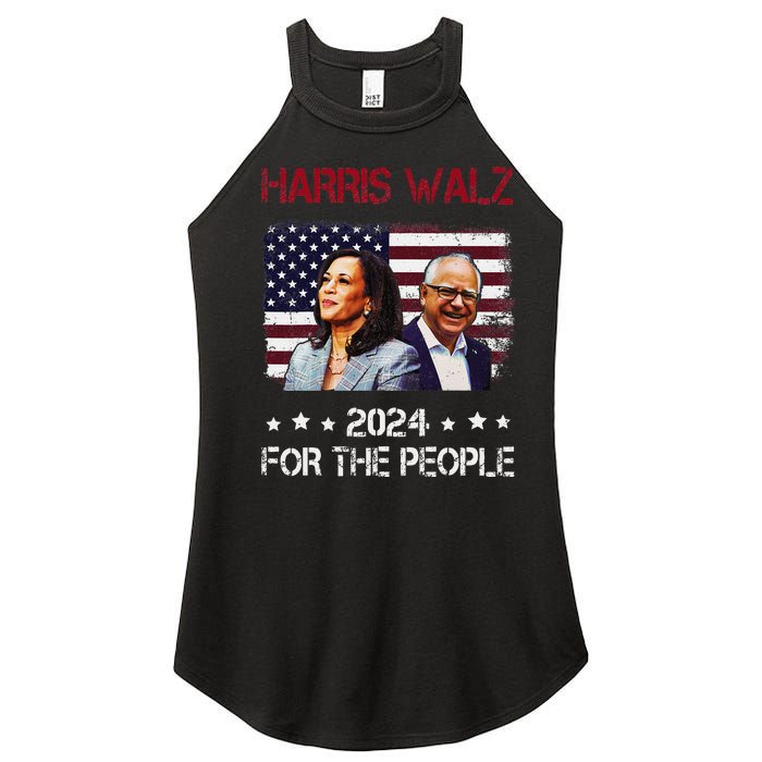 Harris Walz 2024 President American Flag Kamala Harris Waltz Women's Perfect Tri Rocker Tank