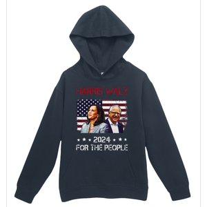 Harris Walz 2024 President American Flag Kamala Harris Waltz Urban Pullover Hoodie