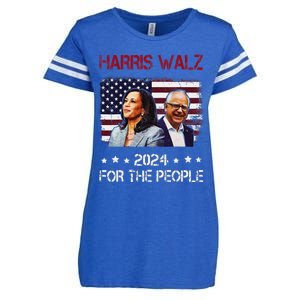 Harris Walz 2024 President American Flag Kamala Harris Waltz Enza Ladies Jersey Football T-Shirt