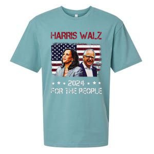 Harris Walz 2024 President American Flag Kamala Harris Waltz Sueded Cloud Jersey T-Shirt