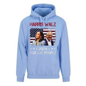 Harris Walz 2024 President American Flag Kamala Harris Waltz Unisex Surf Hoodie