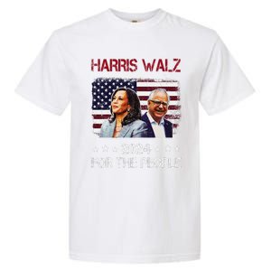 Harris Walz 2024 President American Flag Kamala Harris Waltz Garment-Dyed Heavyweight T-Shirt