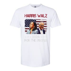 Harris Walz 2024 President American Flag Kamala Harris Waltz Softstyle CVC T-Shirt