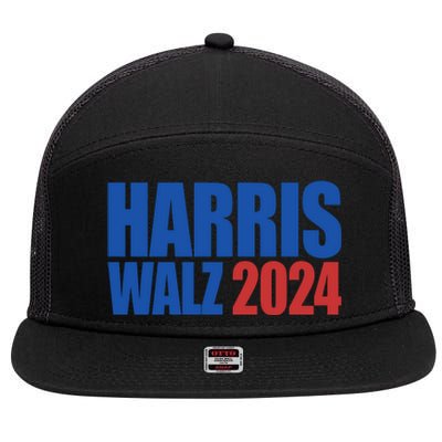 Harris Walz 2024 Election Political 7 Panel Mesh Trucker Snapback Hat