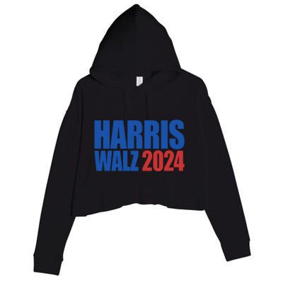 Harris Walz 2024 Election Political Crop Fleece Hoodie