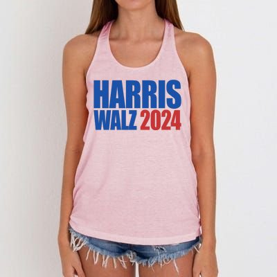 Harris Walz 2024 Election Political Women's Knotted Racerback Tank