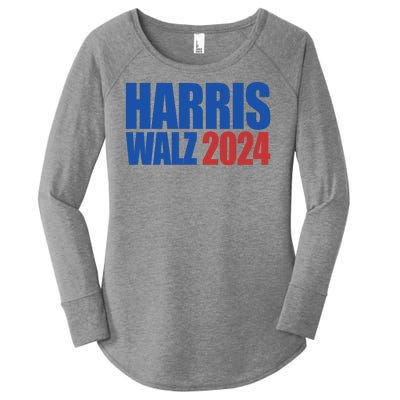 Harris Walz 2024 Election Political Women's Perfect Tri Tunic Long Sleeve Shirt