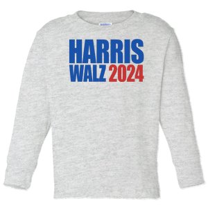 Harris Walz 2024 Election Political Toddler Long Sleeve Shirt