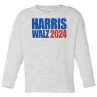 Harris Walz 2024 Election Political Toddler Long Sleeve Shirt