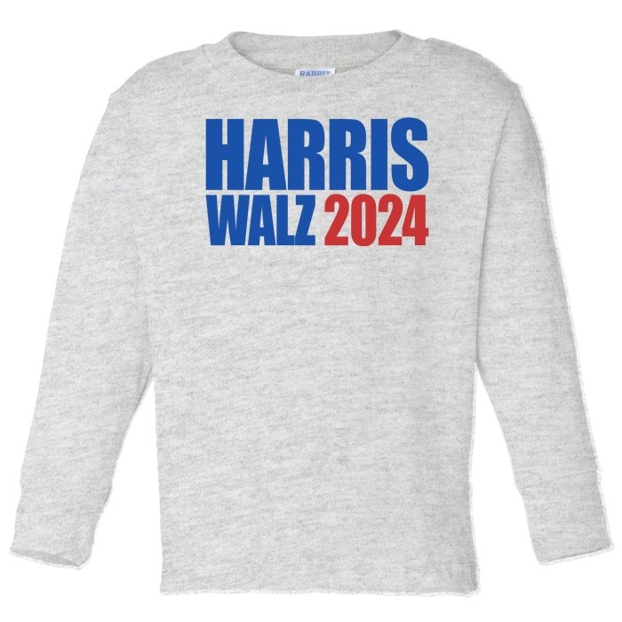 Harris Walz 2024 Election Political Toddler Long Sleeve Shirt