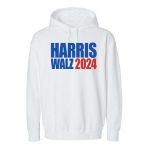 Harris Walz 2024 Election Political Garment-Dyed Fleece Hoodie