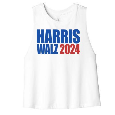 Harris Walz 2024 Election Political Women's Racerback Cropped Tank