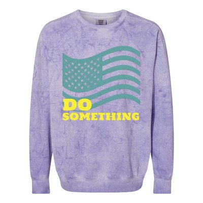 Harris Walz 2024 Michelle Obama Says Do Something Colorblast Crewneck Sweatshirt