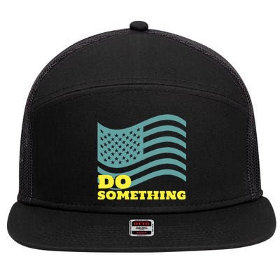 Harris Walz 2024 Michelle Obama Says Do Something 7 Panel Mesh Trucker Snapback Hat