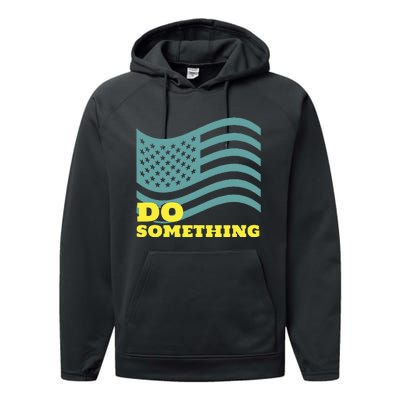 Harris Walz 2024 Michelle Obama Says Do Something Performance Fleece Hoodie