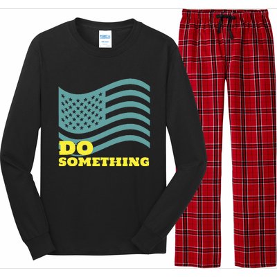 Harris Walz 2024 Michelle Obama Says Do Something Long Sleeve Pajama Set