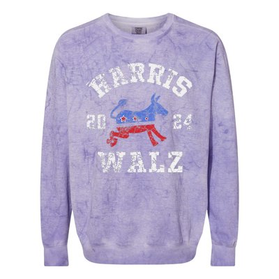 Harris Walz 2024 Election Kamala Harris Tim Waltz 2024 Colorblast Crewneck Sweatshirt