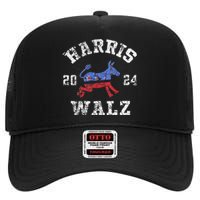 Harris Walz 2024 Election Kamala Harris Tim Waltz 2024 High Crown Mesh Back Trucker Hat