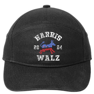 Harris Walz 2024 Election Kamala Harris Tim Waltz 2024 7-Panel Snapback Hat