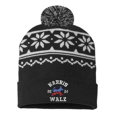 Harris Walz 2024 Election Kamala Harris Tim Waltz 2024 USA-Made Snowflake Beanie