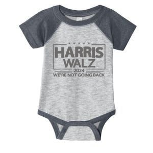 Harris Walz 2024 WeRe Not Going Back Kamala Harris Vp Walz Infant Baby Jersey Bodysuit