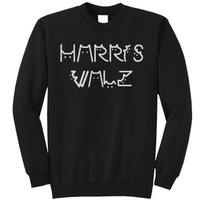 Harris Waltz 2024 Election Funny Cat Kamala Harris Tim Walz Tall Sweatshirt