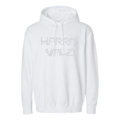 Harris Waltz 2024 Election Funny Cat Kamala Harris Tim Walz Garment-Dyed Fleece Hoodie